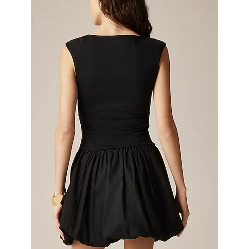 J Crew Bubble Hem Mixty Dress S Black NWT CI886 J.Crew Resort Travel Cruise